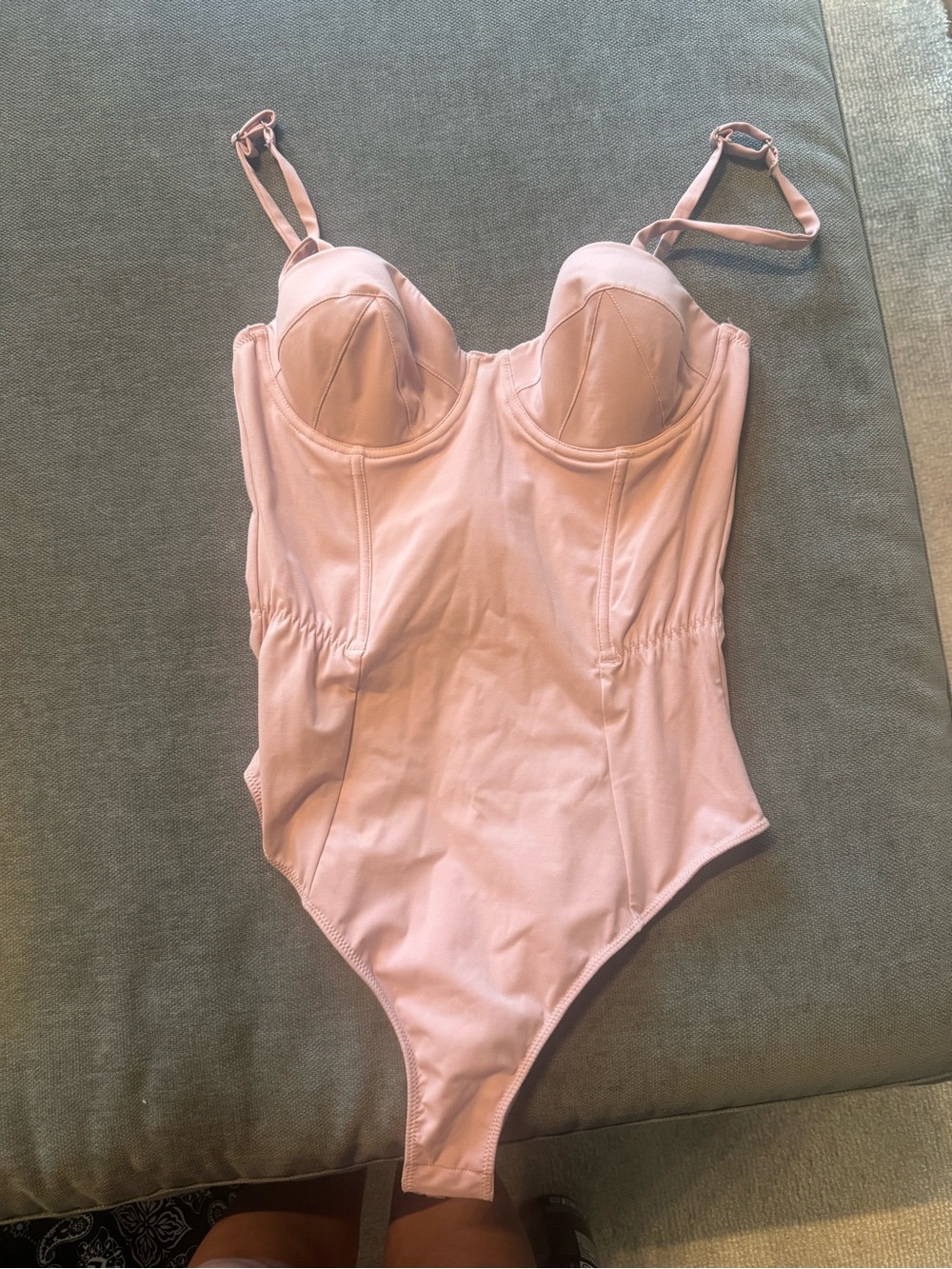 Fleur du Mal Blush Pink Padded Bodysuit